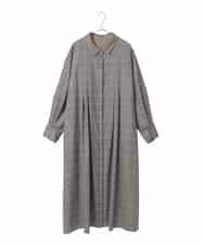 PJEAD31750 CHRISTIAN AUJARD Lサイズ(クリスチャン・オジャール Lサイズ) 【大きいサイズ】グレンチェックワンピース ブラウン系