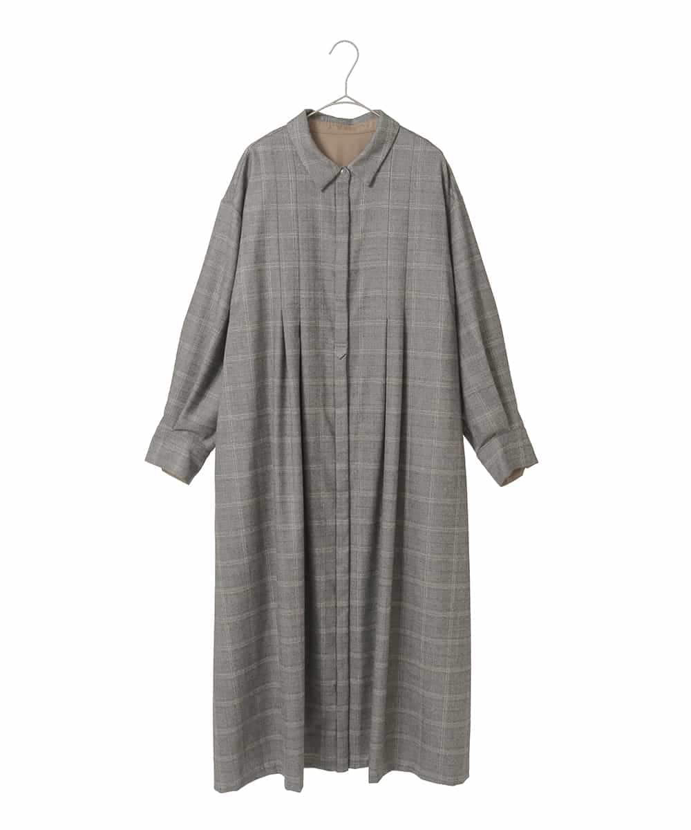 PJEAD31750 CHRISTIAN AUJARD Lサイズ(クリスチャン・オジャール Lサイズ) 【大きいサイズ】グレンチェックワンピース ブラウン系