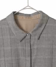 PJEAD31750 CHRISTIAN AUJARD Lサイズ(クリスチャン・オジャール Lサイズ) 【大きいサイズ】グレンチェックワンピース ブラウン系