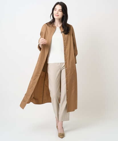 PJEAE03630  【大きいサイズ】長袖タフタワンピース