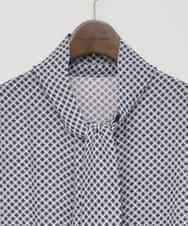 PJECD04720 CHRISTIAN AUJARD Lサイズ(クリスチャン・オジャール Lサイズ) 【大きいサイズ】棒タイ付プリントワンピース ネイビー