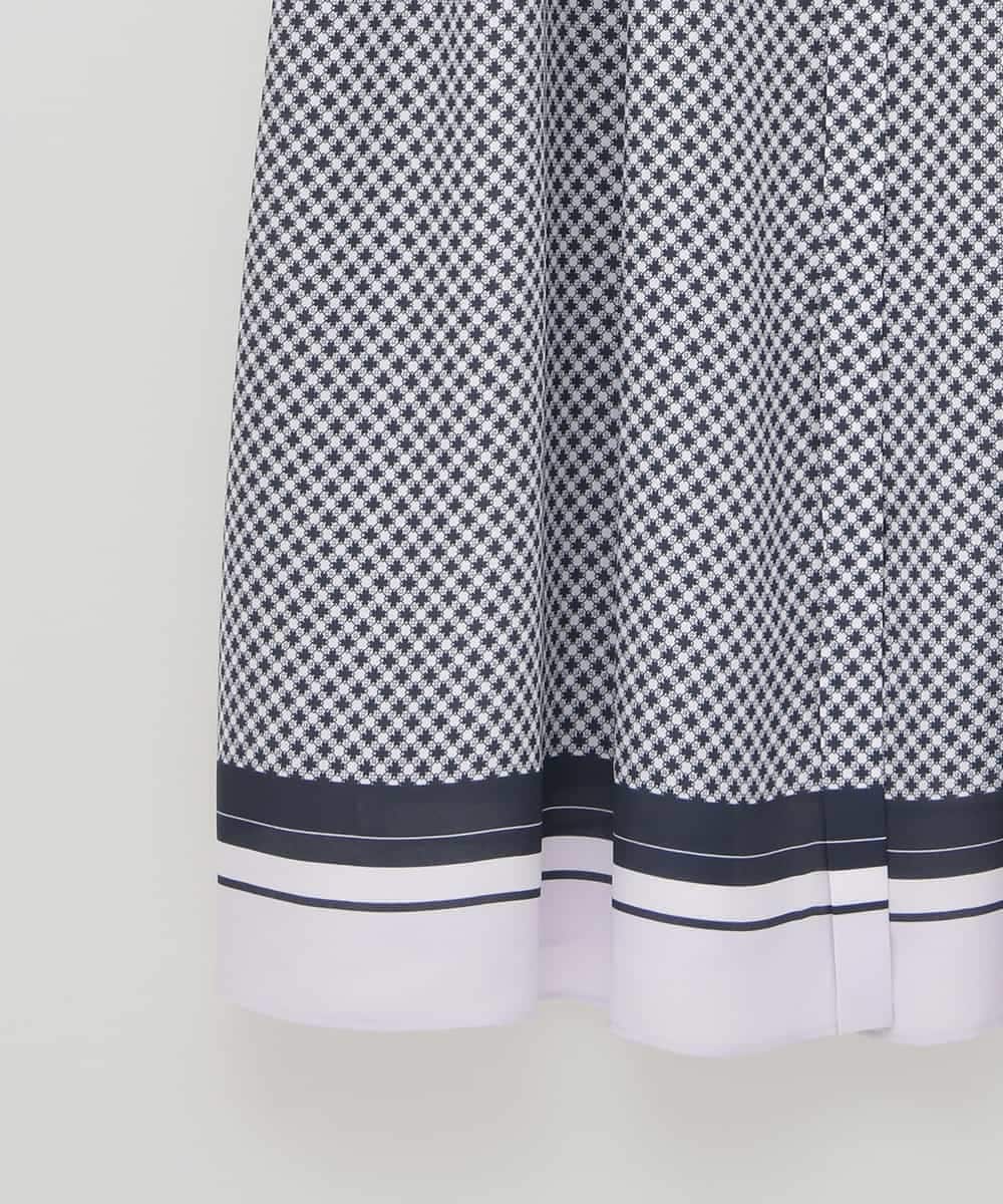 PJECD04720 CHRISTIAN AUJARD Lサイズ(クリスチャン・オジャール Lサイズ) 【大きいサイズ】棒タイ付プリントワンピース ネイビー