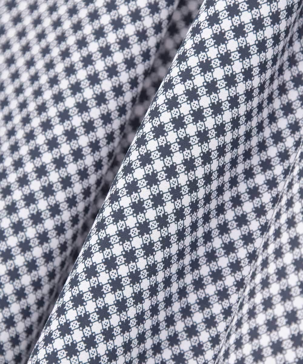 PJECD04720 CHRISTIAN AUJARD Lサイズ(クリスチャン・オジャール Lサイズ) 【大きいサイズ】棒タイ付プリントワンピース ネイビー