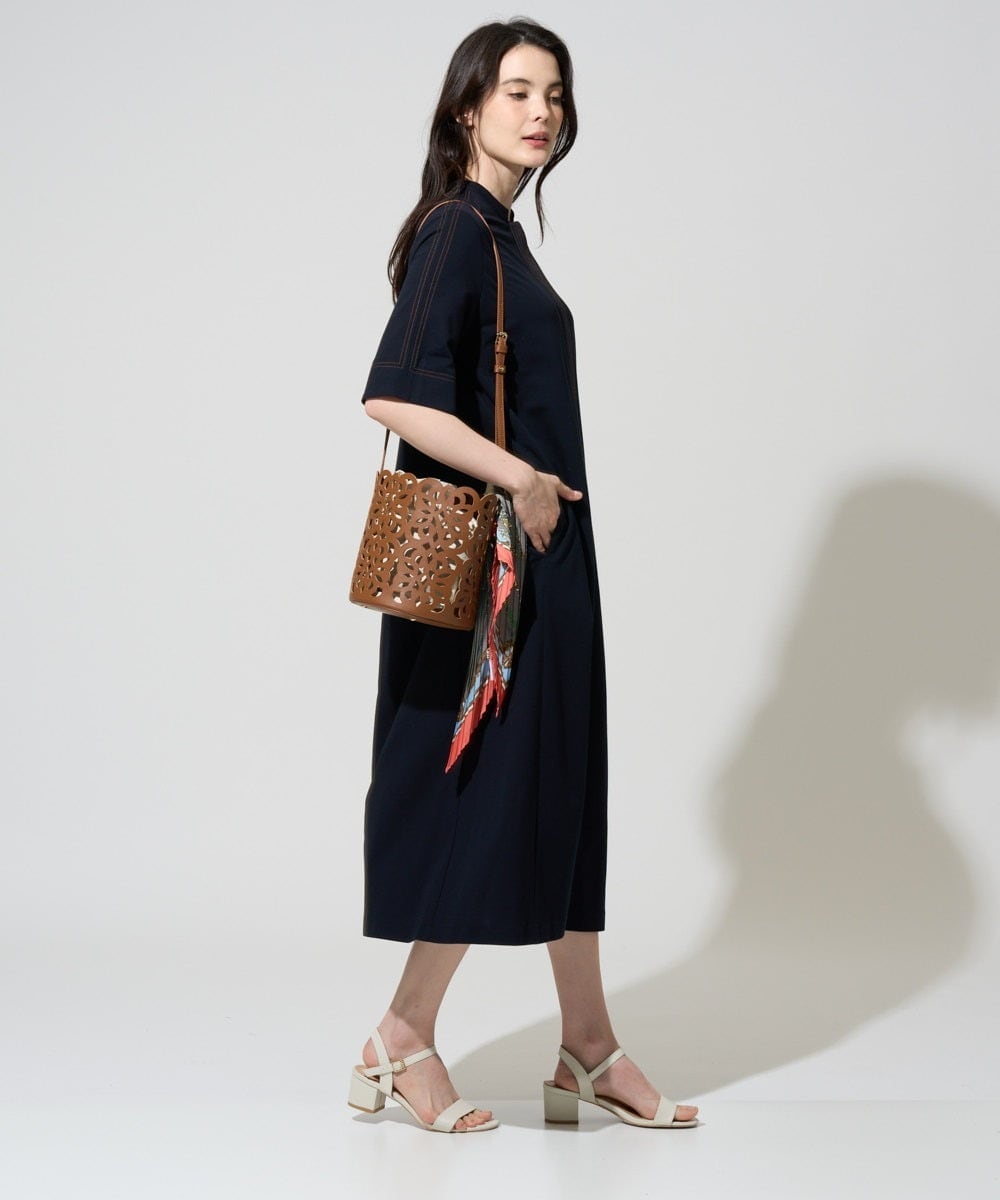 PJEGD42520 CHRISTIAN AUJARD Lサイズ(クリスチャン・オジャール Lサイズ) 【大きいサイズ】ドライタッチジャージーワンピース ネイビー