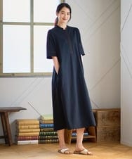 PJEGD42520 CHRISTIAN AUJARD Lサイズ(クリスチャン・オジャール Lサイズ) 【大きいサイズ】ドライタッチジャージーワンピース ネイビー