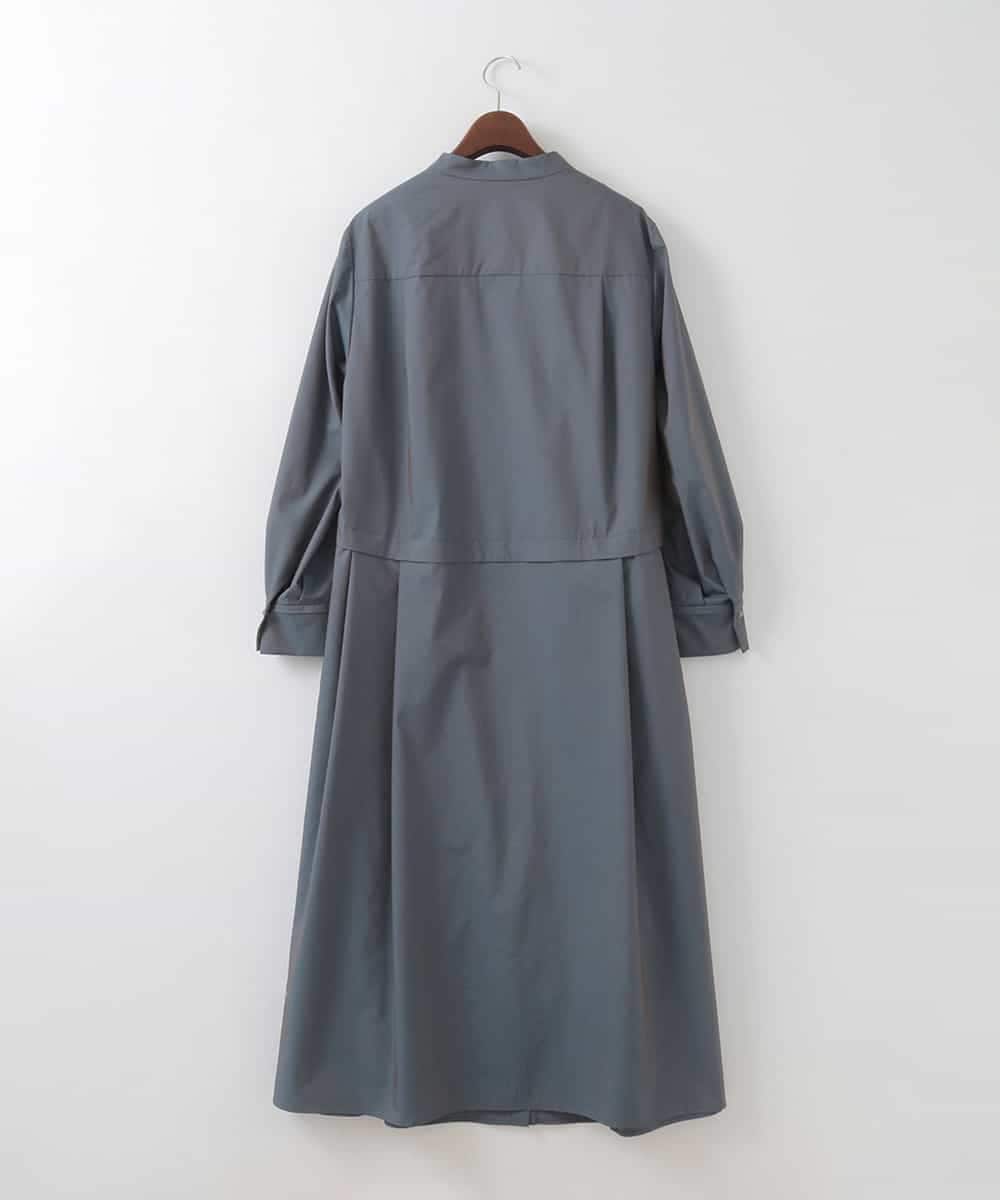 PJEGE05650 CHRISTIAN AUJARD Lサイズ(クリスチャン・オジャール Lサイズ) 【大きいサイズ】バンドカラーシャツワンピース ブルー