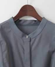 PJEGE05650 CHRISTIAN AUJARD Lサイズ(クリスチャン・オジャール Lサイズ) 【大きいサイズ】バンドカラーシャツワンピース ブルー