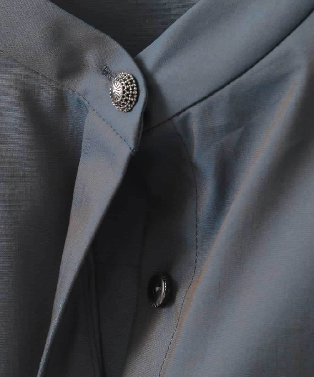 PJEGE05650 CHRISTIAN AUJARD Lサイズ(クリスチャン・オジャール Lサイズ) 【大きいサイズ】バンドカラーシャツワンピース ブルー