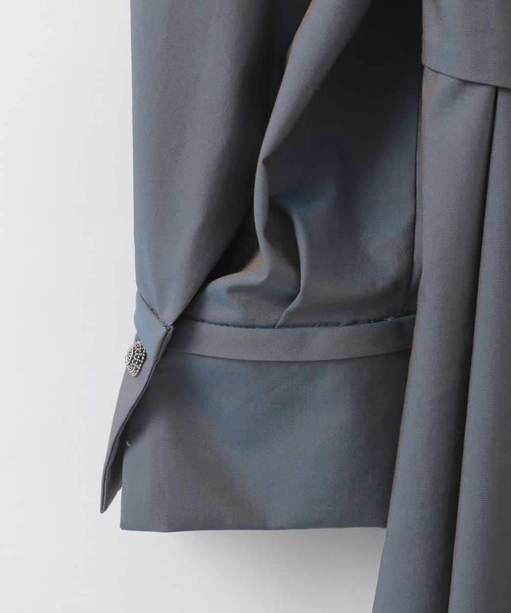 PJEGE05650 CHRISTIAN AUJARD Lサイズ(クリスチャン・オジャール Lサイズ) 【大きいサイズ】バンドカラーシャツワンピース ブルー