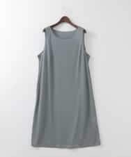 PJEGE05650 CHRISTIAN AUJARD Lサイズ(クリスチャン・オジャール Lサイズ) 【大きいサイズ】バンドカラーシャツワンピース ブルー