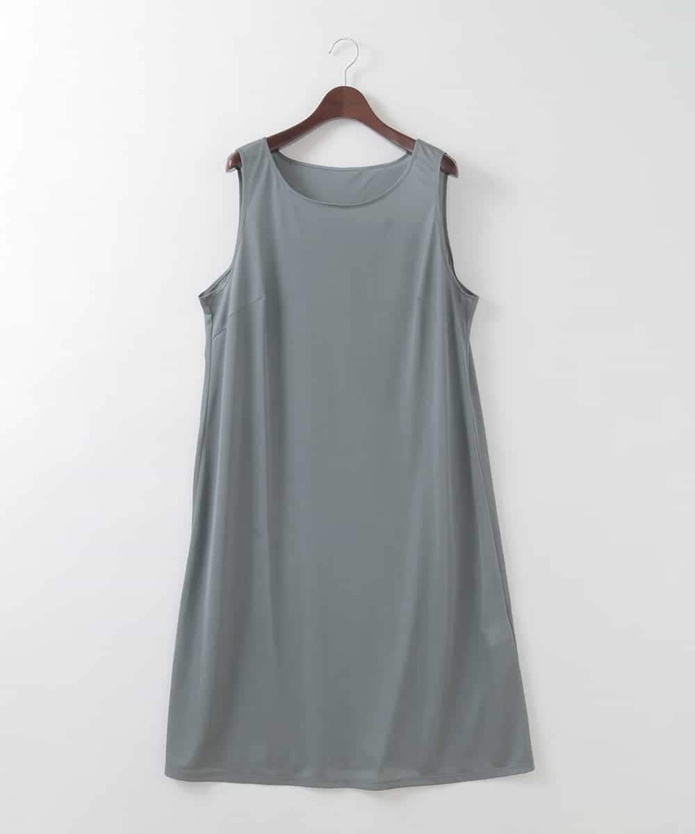 PJEGE05650 CHRISTIAN AUJARD Lサイズ(クリスチャン・オジャール Lサイズ) 【大きいサイズ】バンドカラーシャツワンピース ブルー