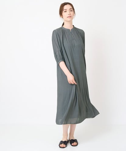 PJEHW35520 CHRISTIAN AUJARD Lサイズ [接触冷感･ドライタッチ]ギャザーデザインワンピース