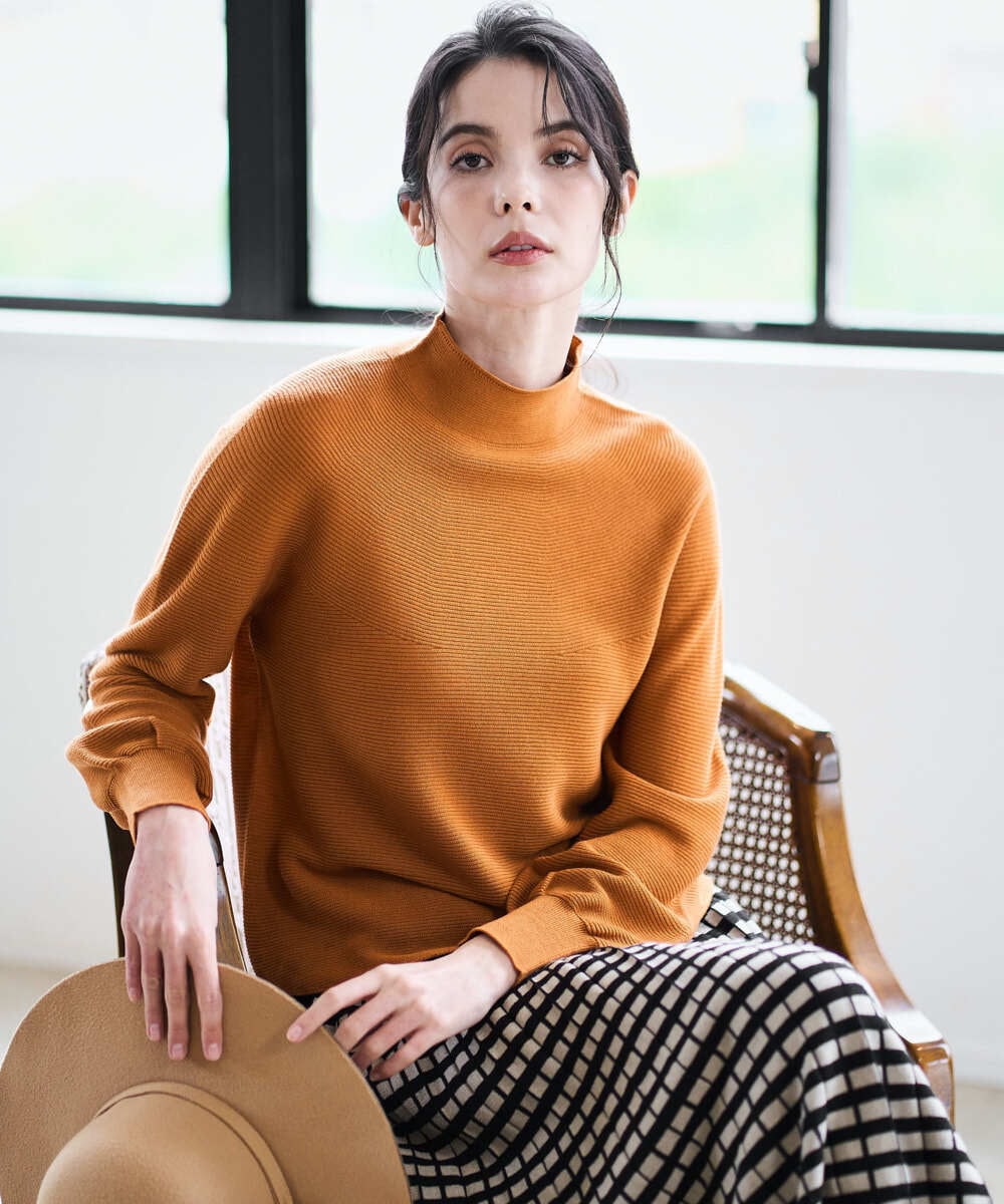 PJFAD36320 CHRISTIAN AUJARD Lサイズ(クリスチャン・オジャール Lサイズ) 【大きいサイズ】ケーブルＶネックニット オレンジ