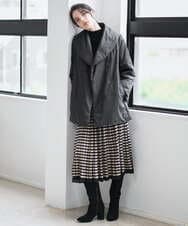 PJFAD36320 CHRISTIAN AUJARD Lサイズ(クリスチャン・オジャール Lサイズ) 【大きいサイズ】ケーブルＶネックニット ブラック