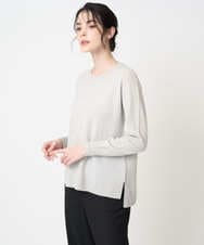 PJFAD37430 CHRISTIAN AUJARD Lサイズ(クリスチャン・オジャール Lサイズ) 【大きいサイズ/アンサンブル対応】カシミヤシルクニット ライトグレー