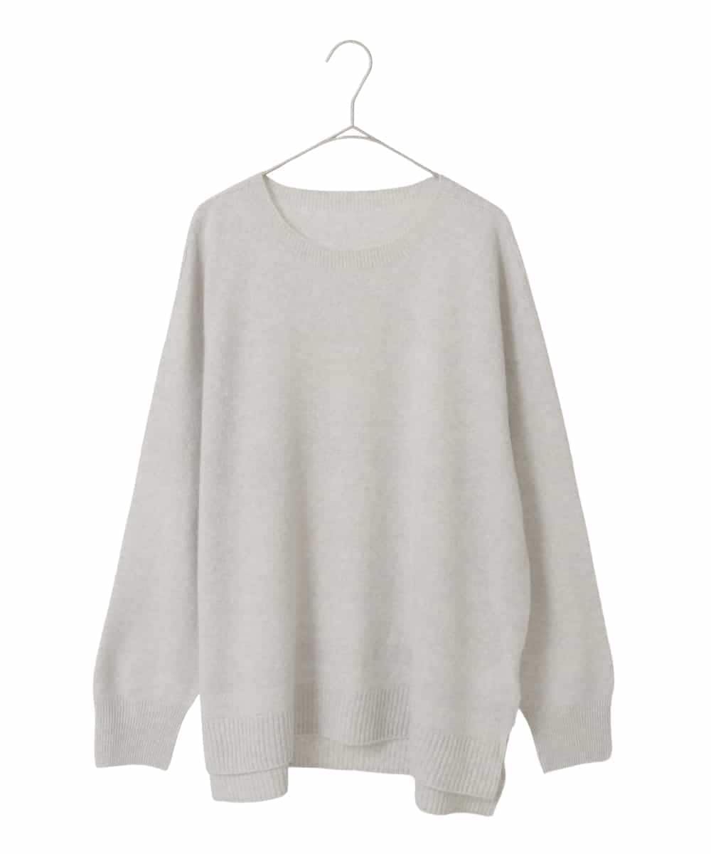 PJFAD37430 CHRISTIAN AUJARD Lサイズ(クリスチャン・オジャール Lサイズ) 【大きいサイズ/アンサンブル対応】カシミヤシルクニット ライトグレー