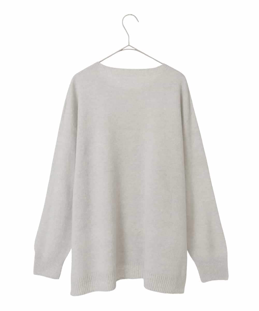 PJFAD37430 CHRISTIAN AUJARD Lサイズ(クリスチャン・オジャール Lサイズ) 【大きいサイズ/アンサンブル対応】カシミヤシルクニット ライトグレー