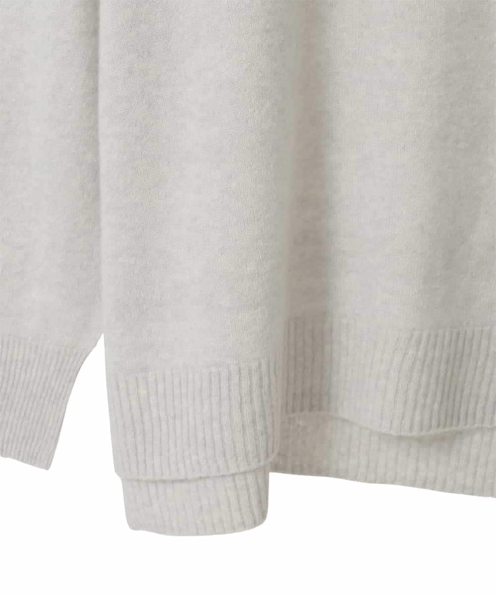 PJFAD37430 CHRISTIAN AUJARD Lサイズ(クリスチャン・オジャール Lサイズ) 【大きいサイズ/アンサンブル対応】カシミヤシルクニット ライトグレー