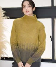 PJFAD41390 CHRISTIAN AUJARD Lサイズ(クリスチャン・オジャール Lサイズ) 【大きいサイズ】グラデーションニットプルオーバー マスタード