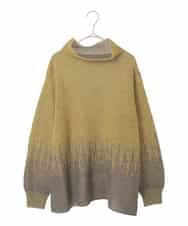 PJFAD41390 CHRISTIAN AUJARD Lサイズ(クリスチャン・オジャール Lサイズ) 【大きいサイズ】グラデーションニットプルオーバー マスタード