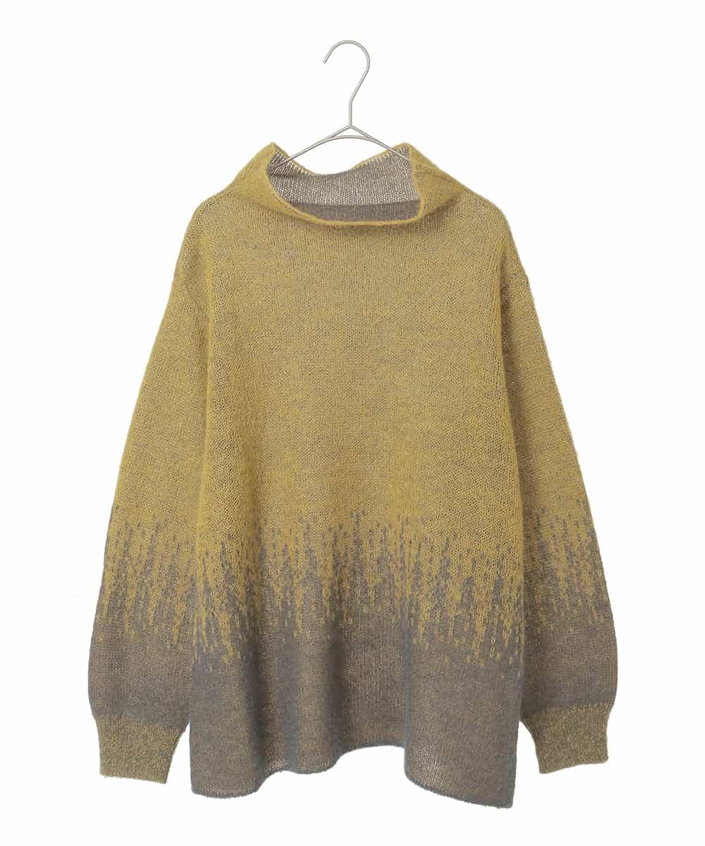 PJFAD41390 CHRISTIAN AUJARD Lサイズ(クリスチャン・オジャール Lサイズ) 【大きいサイズ】グラデーションニットプルオーバー マスタード