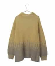 PJFAD41390 CHRISTIAN AUJARD Lサイズ(クリスチャン・オジャール Lサイズ) 【大きいサイズ】グラデーションニットプルオーバー マスタード