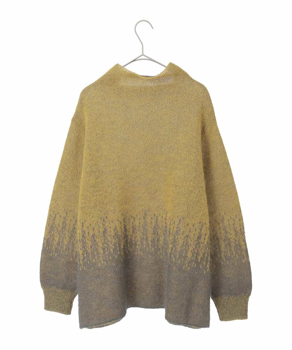 PJFAD41390 CHRISTIAN AUJARD Lサイズ(クリスチャン・オジャール Lサイズ) 【大きいサイズ】グラデーションニットプルオーバー マスタード
