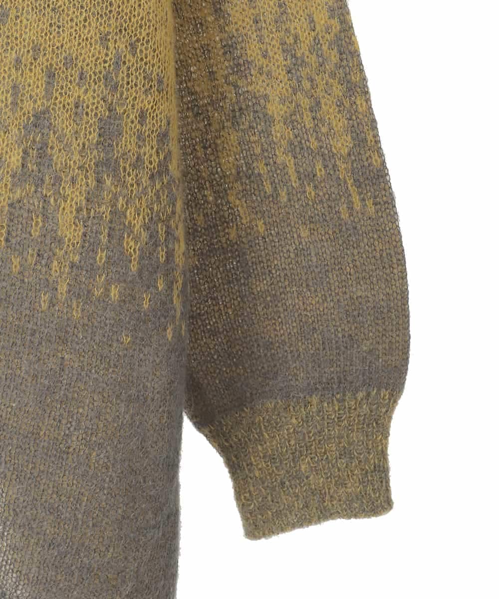 PJFAD41390 CHRISTIAN AUJARD Lサイズ(クリスチャン・オジャール Lサイズ) 【大きいサイズ】グラデーションニットプルオーバー マスタード