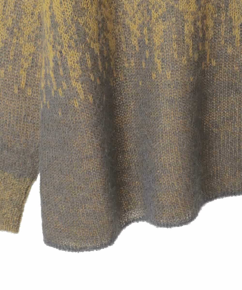 PJFAD41390 CHRISTIAN AUJARD Lサイズ(クリスチャン・オジャール Lサイズ) 【大きいサイズ】グラデーションニットプルオーバー マスタード