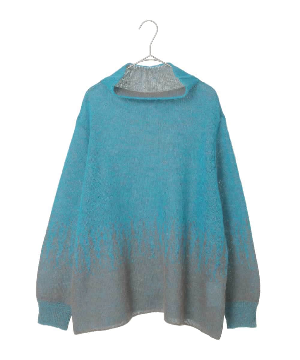 PJFAD41390 CHRISTIAN AUJARD Lサイズ(クリスチャン・オジャール Lサイズ) 【大きいサイズ】グラデーションニットプルオーバー ブルー