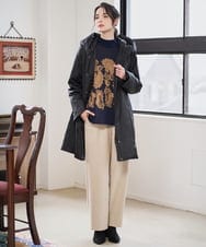 PJFAD45460 CHRISTIAN AUJARD Lサイズ(クリスチャン・オジャール Lサイズ) 【大きいサイズ】ペイズリージャガードニット ネイビー×ブラウン