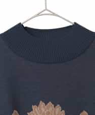 PJFAD45460 CHRISTIAN AUJARD Lサイズ(クリスチャン・オジャール Lサイズ) 【大きいサイズ】ペイズリージャガードニット ネイビー×ブラウン