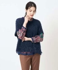 PJFAE04390 CHRISTIAN AUJARD Lサイズ(クリスチャン・オジャール Lサイズ) 【大きいサイズ】フェザーヤーンベスト ダークブルー