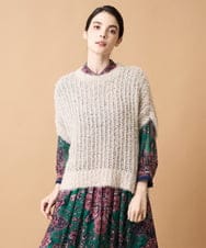 PJFAE04390 CHRISTIAN AUJARD Lサイズ(クリスチャン・オジャール Lサイズ) 【大きいサイズ】フェザーヤーンベスト ベージュ