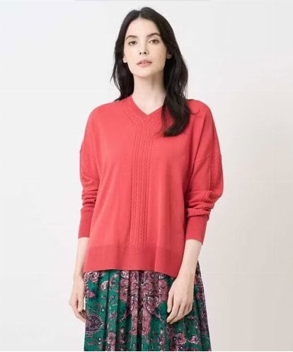 PJFAE06330 CHRISTIAN AUJARD Lサイズ 【大きいサイズ】Vネックプルオーバーニット