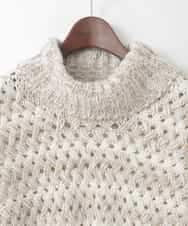 PJFCD05460 CHRISTIAN AUJARD Lサイズ(クリスチャン・オジャール Lサイズ) 【大きいサイズ】バスケットジャガードプルオーバーニット ベージュ×アイボリー 