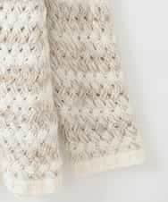 PJFCD05460 CHRISTIAN AUJARD Lサイズ(クリスチャン・オジャール Lサイズ) 【大きいサイズ】バスケットジャガードプルオーバーニット ベージュ×アイボリー 