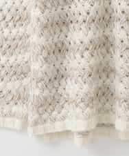 PJFCD05460 CHRISTIAN AUJARD Lサイズ(クリスチャン・オジャール Lサイズ) 【大きいサイズ】バスケットジャガードプルオーバーニット ベージュ×アイボリー 