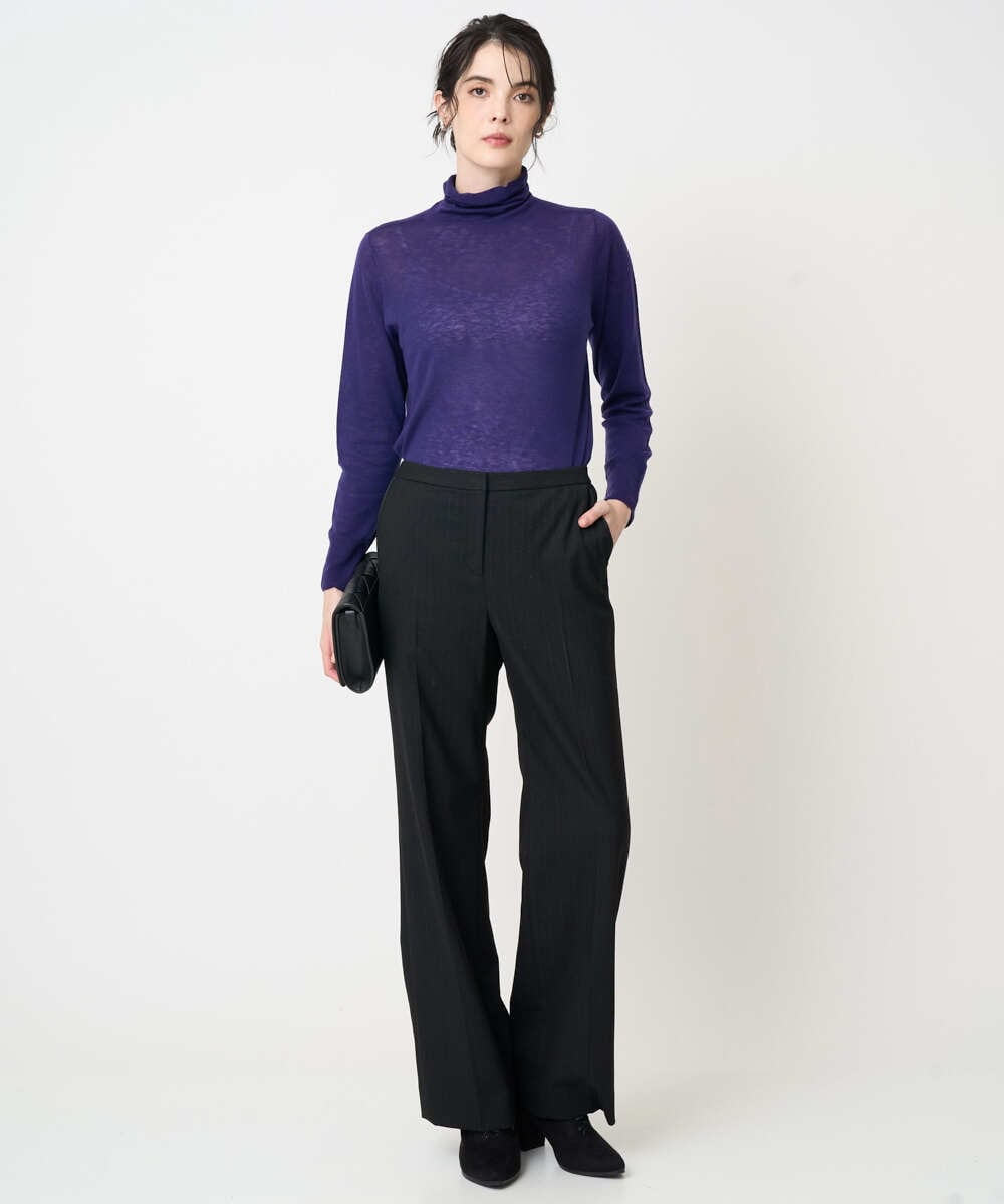 PJFCD07220 CHRISTIAN AUJARD Lサイズ(クリスチャン・オジャール Lサイズ) 【大きいサイズ/肌触り良い･軽い】ベーシックプルオーバーニット パープル