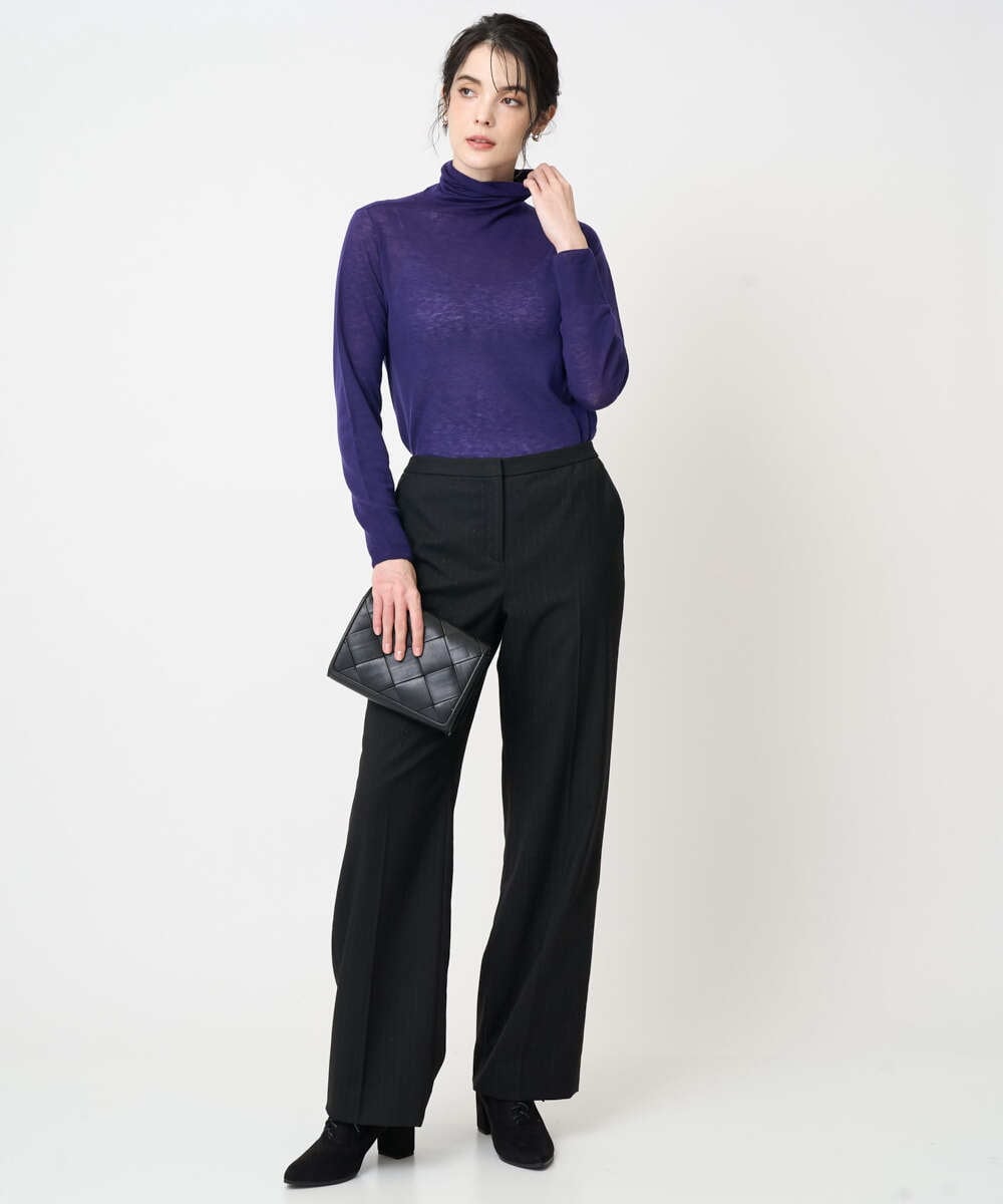 PJFCD07220 CHRISTIAN AUJARD Lサイズ(クリスチャン・オジャール Lサイズ) 【大きいサイズ/肌触り良い･軽い】ベーシックプルオーバーニット パープル