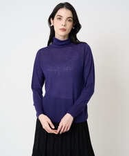 PJFCD07220 CHRISTIAN AUJARD Lサイズ(クリスチャン・オジャール Lサイズ) 【大きいサイズ/肌触り良い･軽い】ベーシックプルオーバーニット パープル