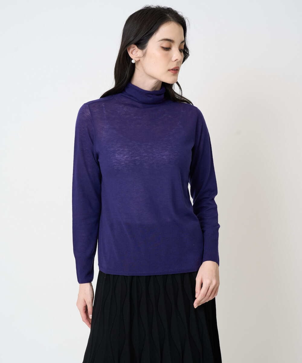 PJFCD07220 CHRISTIAN AUJARD Lサイズ(クリスチャン・オジャール Lサイズ) 【大きいサイズ/肌触り良い･軽い】ベーシックプルオーバーニット パープル