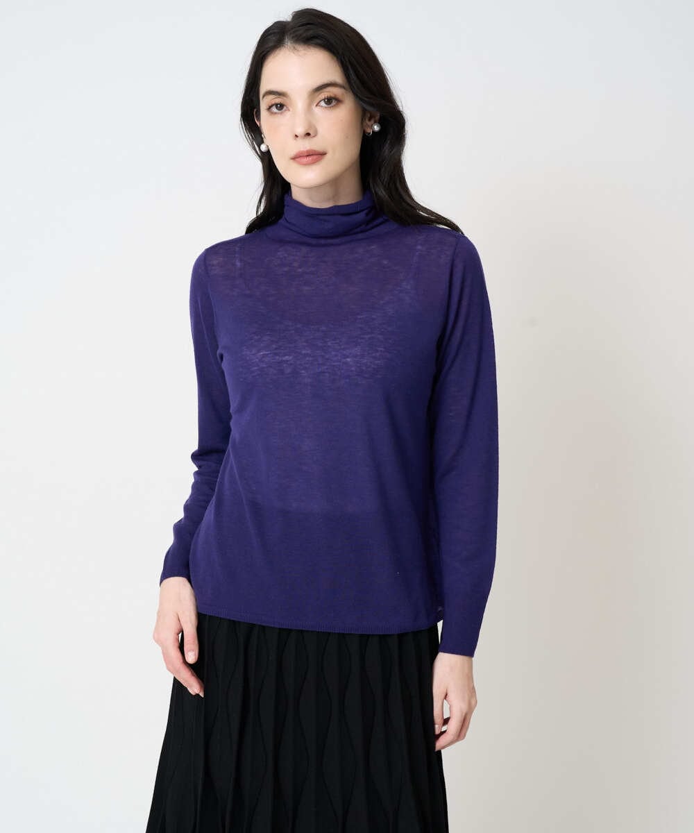 PJFCD07220 CHRISTIAN AUJARD Lサイズ(クリスチャン・オジャール Lサイズ) 【大きいサイズ/肌触り良い･軽い】ベーシックプルオーバーニット パープル