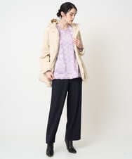 PJFCD08420 CHRISTIAN AUJARD Lサイズ(クリスチャン・オジャール Lサイズ) 【大きいサイズ】レーシージャガードニットプルオーバー ラベンダー