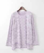 PJFCD08420 CHRISTIAN AUJARD Lサイズ(クリスチャン・オジャール Lサイズ) 【大きいサイズ】レーシージャガードニットプルオーバー ラベンダー