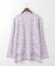 PJFCD08420 CHRISTIAN AUJARD Lサイズ(クリスチャン・オジャール Lサイズ) 【大きいサイズ】レーシージャガードニットプルオーバー ラベンダー