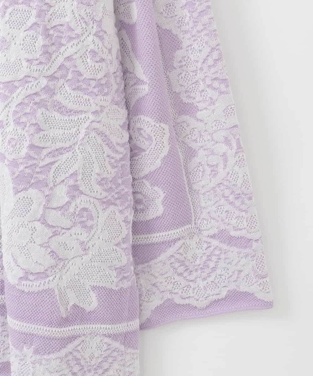 PJFCD08420 CHRISTIAN AUJARD Lサイズ(クリスチャン・オジャール Lサイズ) 【大きいサイズ】レーシージャガードニットプルオーバー ラベンダー