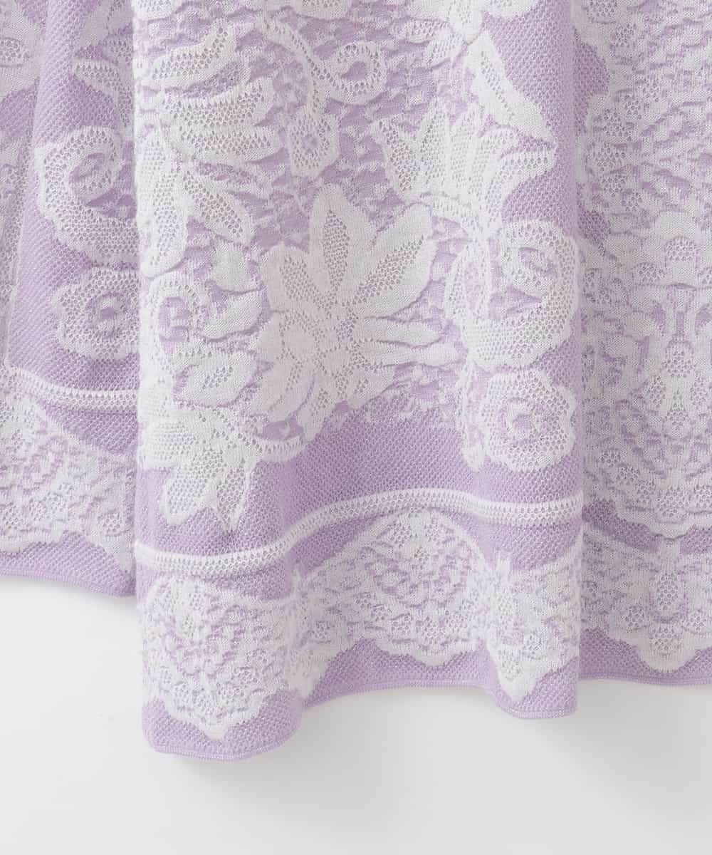 PJFCD08420 CHRISTIAN AUJARD Lサイズ(クリスチャン・オジャール Lサイズ) 【大きいサイズ】レーシージャガードニットプルオーバー ラベンダー