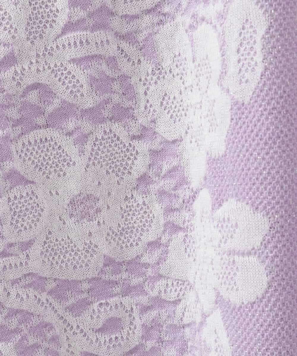 PJFCD08420 CHRISTIAN AUJARD Lサイズ(クリスチャン・オジャール Lサイズ) 【大きいサイズ】レーシージャガードニットプルオーバー ラベンダー