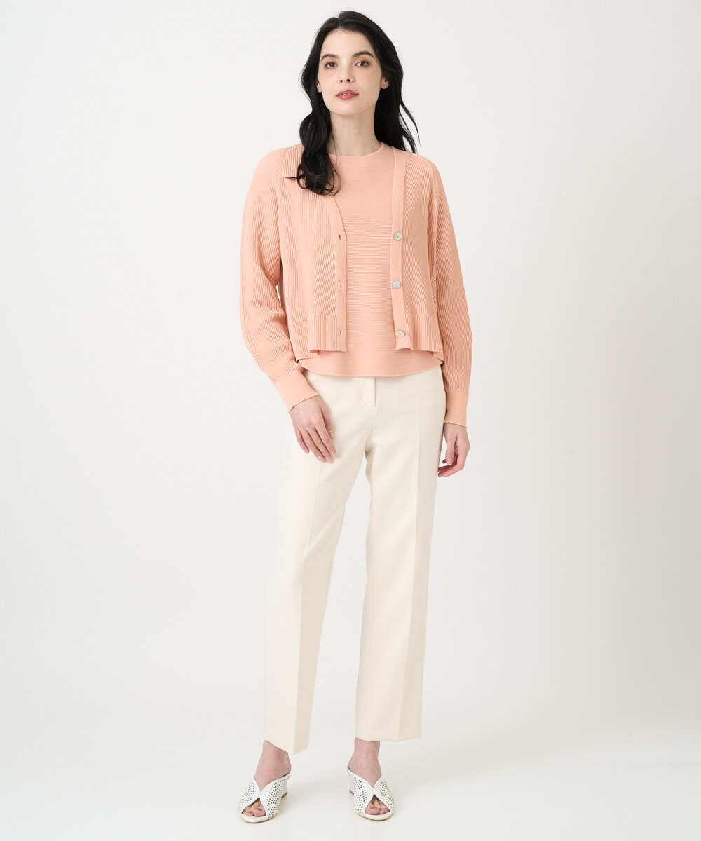 PJFEE02320 CHRISTIAN AUJARD Lサイズ(クリスチャン・オジャール Lサイズ) 【大きいサイズ/アンサンブル対応】ホールガーメントニットプルオーバー サーモンピンク